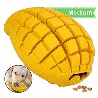 Pet-Fun Medium Mango - безопасное развлечение Прочная резиновая игрушка для жевания собак от скуки, практически неразрушимый дозатор лакомств, долговечная медленная кормушка, прочная сильная игрушка для прорезывания зубов для средних и маленьких собак